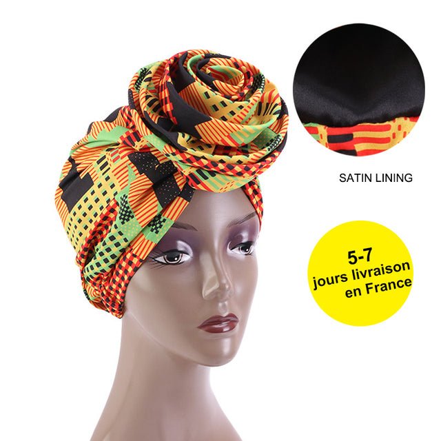 African Print Stretch Bandana Head Wrap Floral Ankara Dashiki Women - Flexi Africa - Flexi Africa offers Free Delivery Worldwide - Vibrant African traditional clothing showcasing bold prints and intricate designs