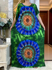 African Summer Abaya Dress: Short Sleeve Dashiki Design with Oversized Floral Scarf - Flexi Africa - www.flexiafrica.com