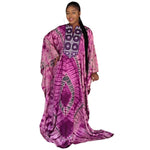 Women with Embroidery and Scarf – Elegant Traditional African Outfit - Free Delivery Worldwide only at Flexi Africa