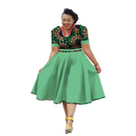 African Traditional Bazin Riche Dress for Women – Cotton Print Knee - Length Summer Wear - Free Delivery Worldwide only at Flexi Africa