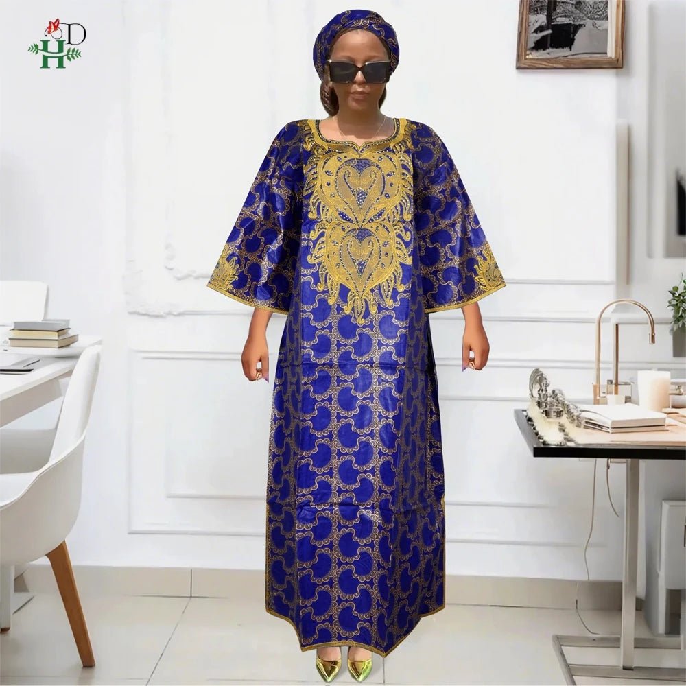 African Traditional Dress for Women – Kanga Dashiki Bazin Robe, Elegant Evening & Party Wear - Free Delivery Worldwide only at Flexi Africa