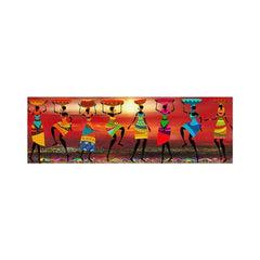 African Women Dancing: Tribal Art Oil Painting Canvas Print for Stylish Living Room Decor - Flexi Africa - Free Delivery