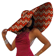 African Women Hat Summer Beach Hats Large Brim Sun Protection Fashion Ankara Cap Hat Customized Product - Free Delivery Worldwide only at Flexi Africa