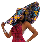 African Women Hat Summer Beach Hats Large Brim Sun Protection Fashion Ankara Cap Hat Customized Product - Free Delivery Worldwide only at Flexi Africa