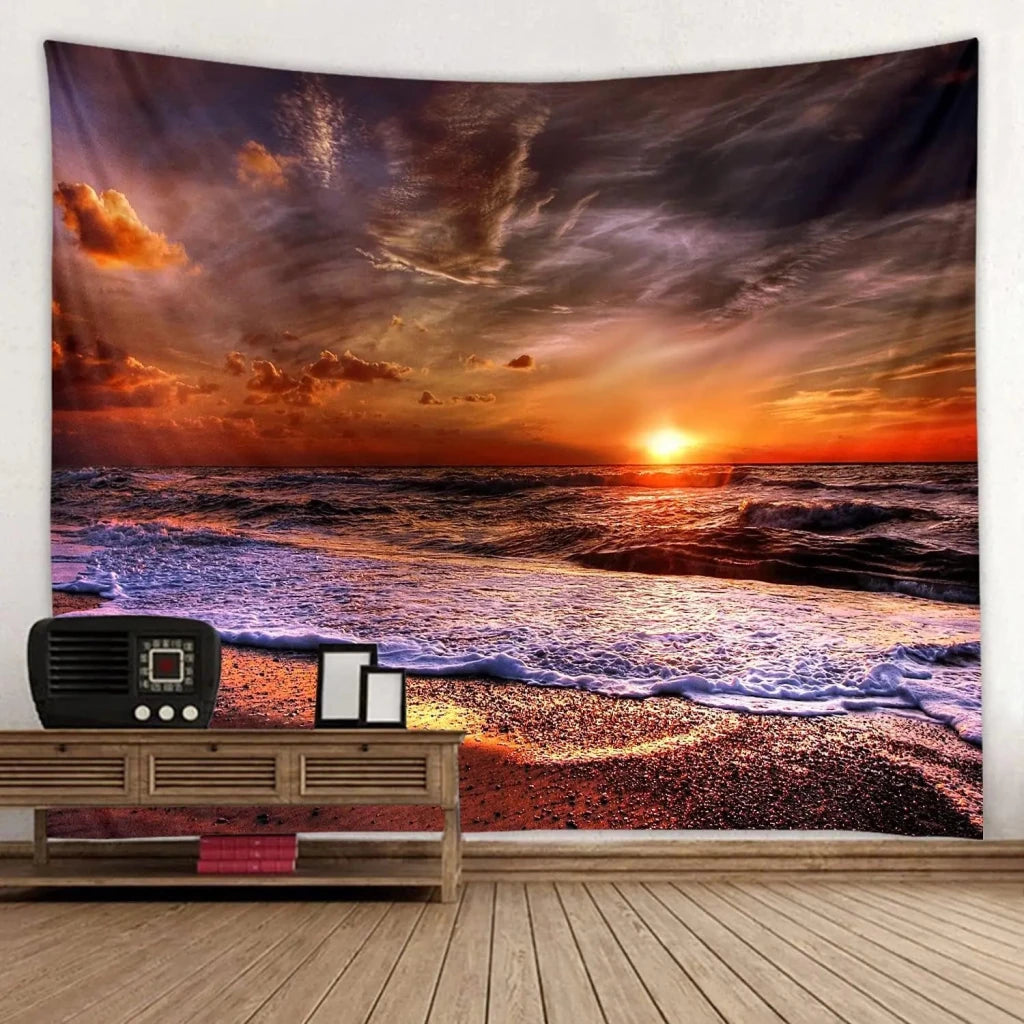 African Women Sunset Silhouette Wall Tapestry – Tribal Culture Art - Free Delivery Worldwide only at Flexi Africa