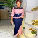 African Women’s 2 - Piece Outfit Set – Dashiki Ankara Top & Skirt Suit Plus Size Wedding & Party Wear - Free Delivery Worldwide only at Flexi Africa