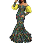 Buy African Women’s Dress – Long Sleeve Dashiki Print Off-Shoulder Wedding & Party Gown for only $62.40 at Flexi Africa!