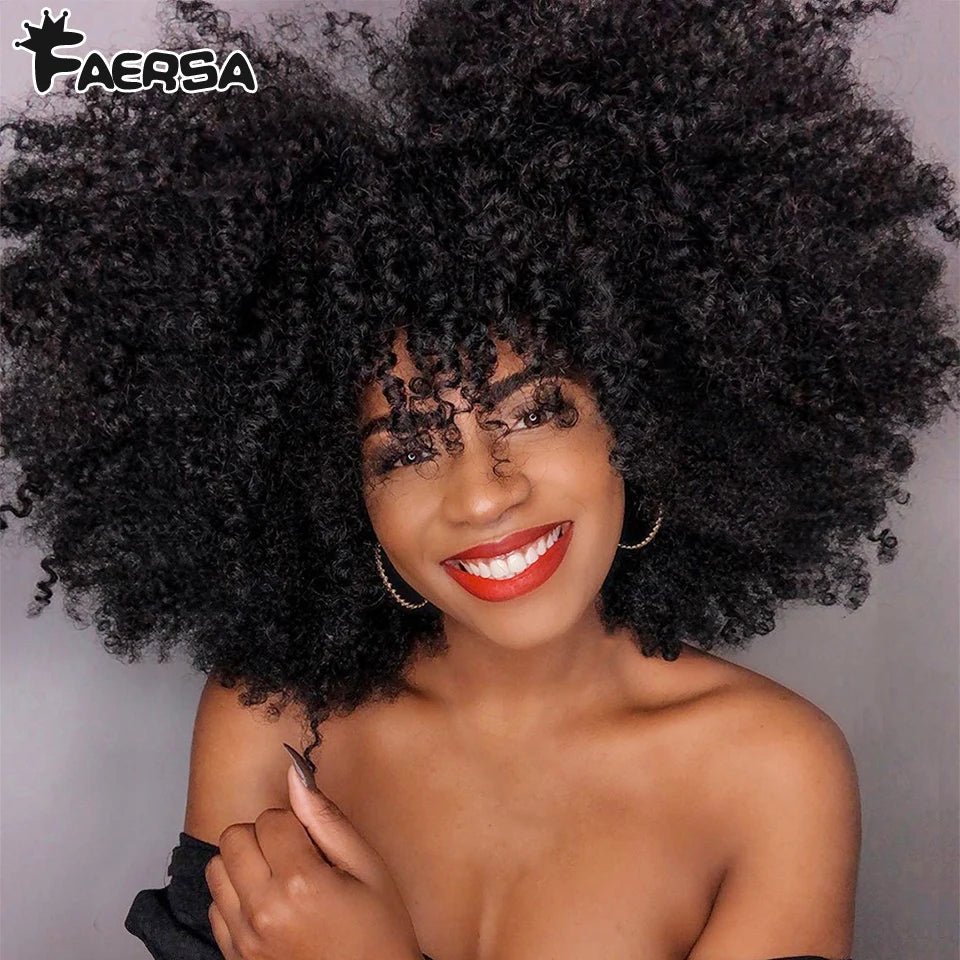 Afro Kinky Curly Wig for Black Women - Short, Synthetic, Blonde, Red, Ombre, Glueless, High - Free Delivery Worldwide