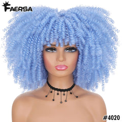 Afro Kinky Curly Wig for Black Women - Short, Synthetic, Blonde, Red, Ombre, Glueless, High - Temperature Cosplay Wigs - Free Delivery Worldwide only at Flexi Africa