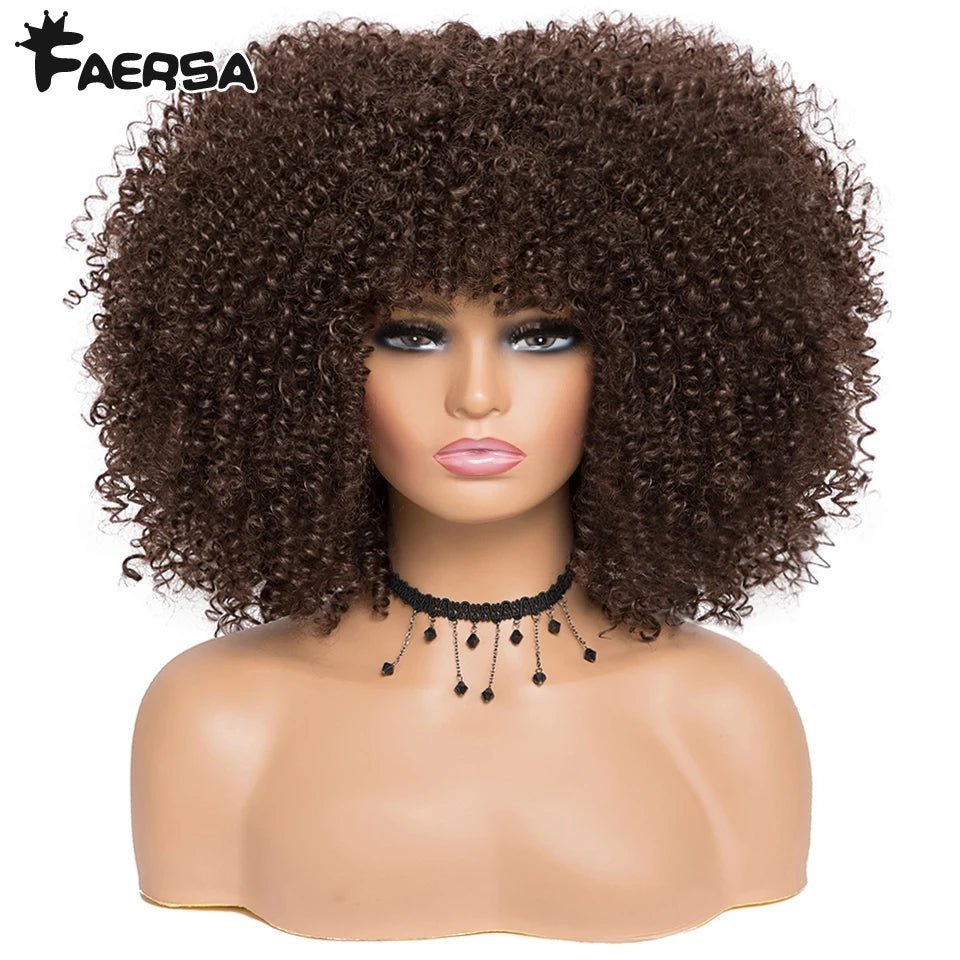 Afro Kinky Curly Wig for Black Women - Short, Synthetic, Blonde, Red, Ombre, Glueless, High - Free Delivery Worldwide