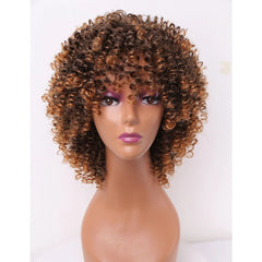 Amir Synthetic Short Curly Wigs for Women Black Hair Afro Kinky Curly Wigs with Bangs - Free Delivery Worldwide only at Flexi Africa