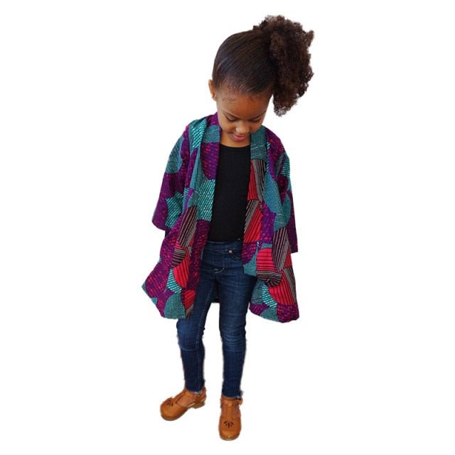 Authentic African Style: Women's Short Kimono Jacket with Traditional Patterns - Free Delivery Worldwide only at Flexi Africa