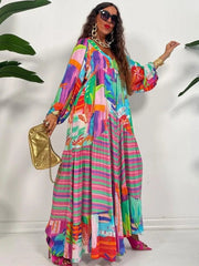 Autumn New African Dresses For Women Vetement Femme Dashiki Abaya Print Maxi Dress Africa Clothes Dashiki Ankara Dresses - Free Delivery Worldwide only at Flexi Africa