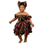 Bazin Riche African Ankara Party Dress for Girls – Multilayer Ruffle Design - Free Delivery Worldwide only at Flexi Africa