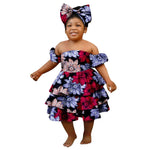Bazin Riche African Ankara Party Dress for Girls – Multilayer Ruffle Design - Free Delivery Worldwide only at Flexi Africa