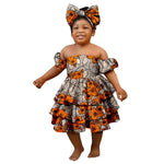 Bazin Riche African Ankara Party Dress for Girls – Multilayer Ruffle Design - Free Delivery Worldwide only at Flexi Africa