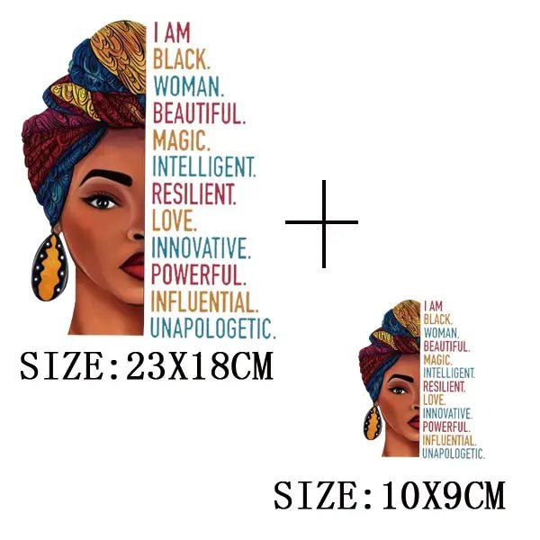 Beautiful African Lady Iron - On Thermo Transfer Patch - Washable DIY Applique for Clothing - Free Delivery Worldwide only at Flexi Africa