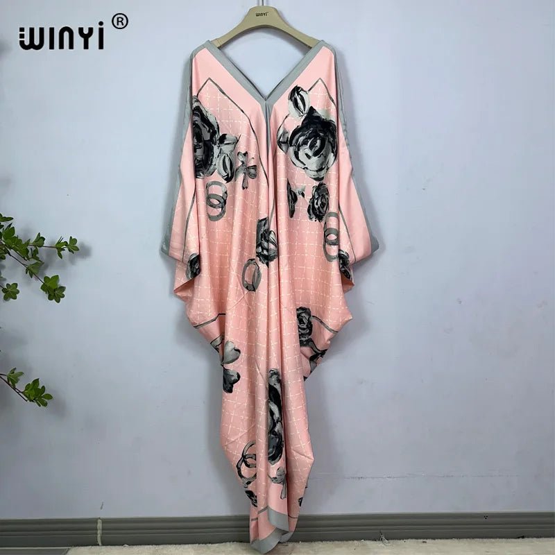 Bohemian Print Maxi Kaftan: Stylish Summer Abaya Dress for Women - Free Delivery Worldwide only at Flexi Africa