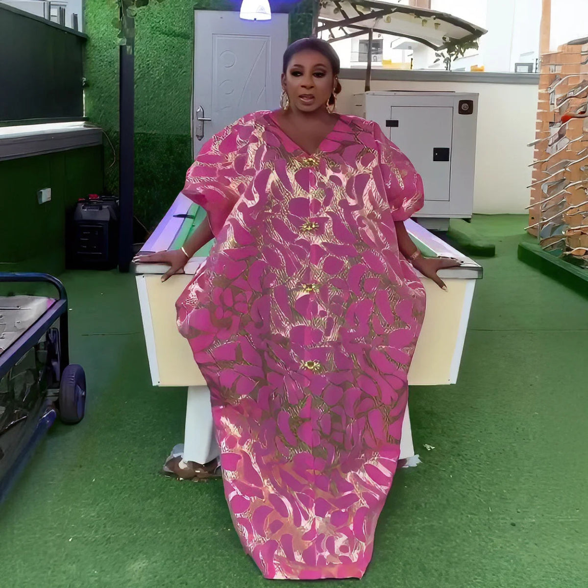 Chic plus size elegant dresses Jacquard fabric women dresses african fashion Luxury african dresses for women - Free Delivery