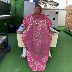 Chic plus size elegant dresses Jacquard fabric women dresses african fashion Luxury african dresses for women - Free Delivery