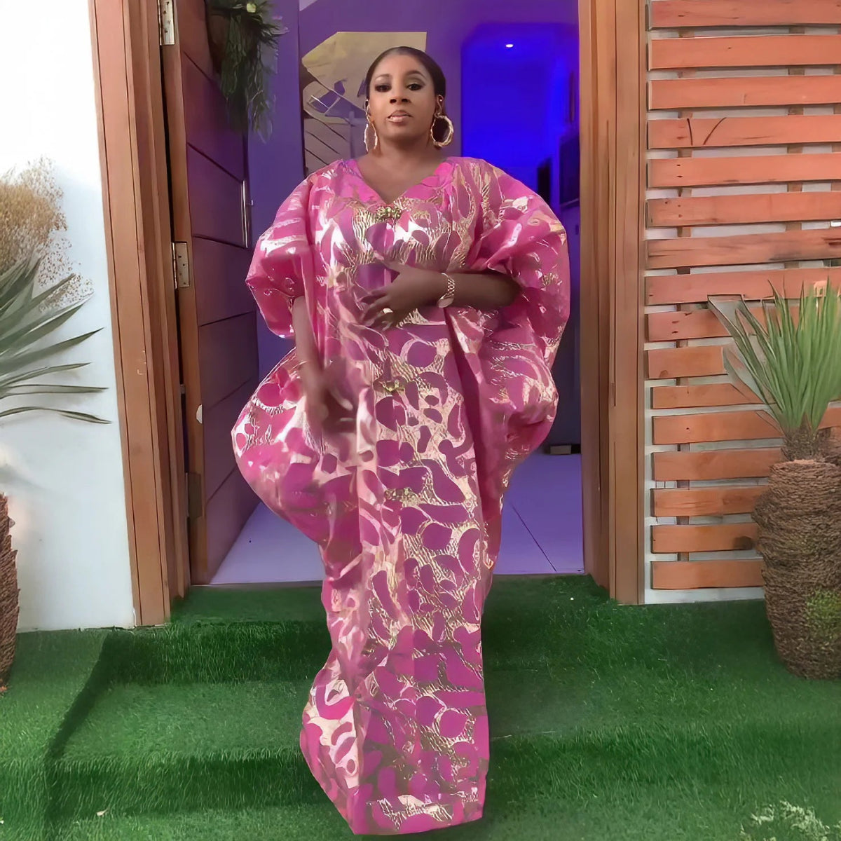Chic plus size elegant dresses Jacquard fabric women dresses african fashion Luxury african dresses for women - Free Delivery