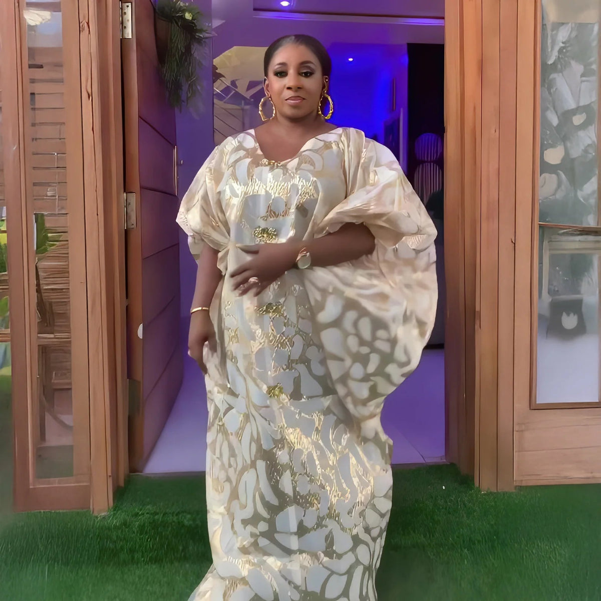 Chic plus size elegant dresses Jacquard fabric women dresses african fashion Luxury african dresses for women - Free Delivery
