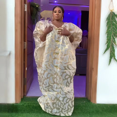 Chic plus size elegant dresses Jacquard fabric women dresses african fashion Luxury african dresses for women - Free Delivery
