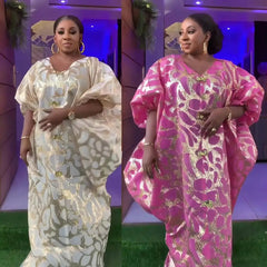 Chic plus size elegant dresses Jacquard fabric women dresses fashion, Luxury African dresses for women - Free Delivery