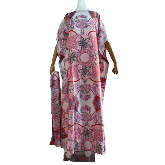 Dashiki Abaya: Oversized with Scarf - Vibrant African Print - Free Delivery Worldwide only at Flexi Africa