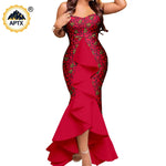 Dashiki African Couple Wedding Set – Women’s Mermaid Dress & Matching Men’s Bazin Riche Shirt and Pants - Free Delivery