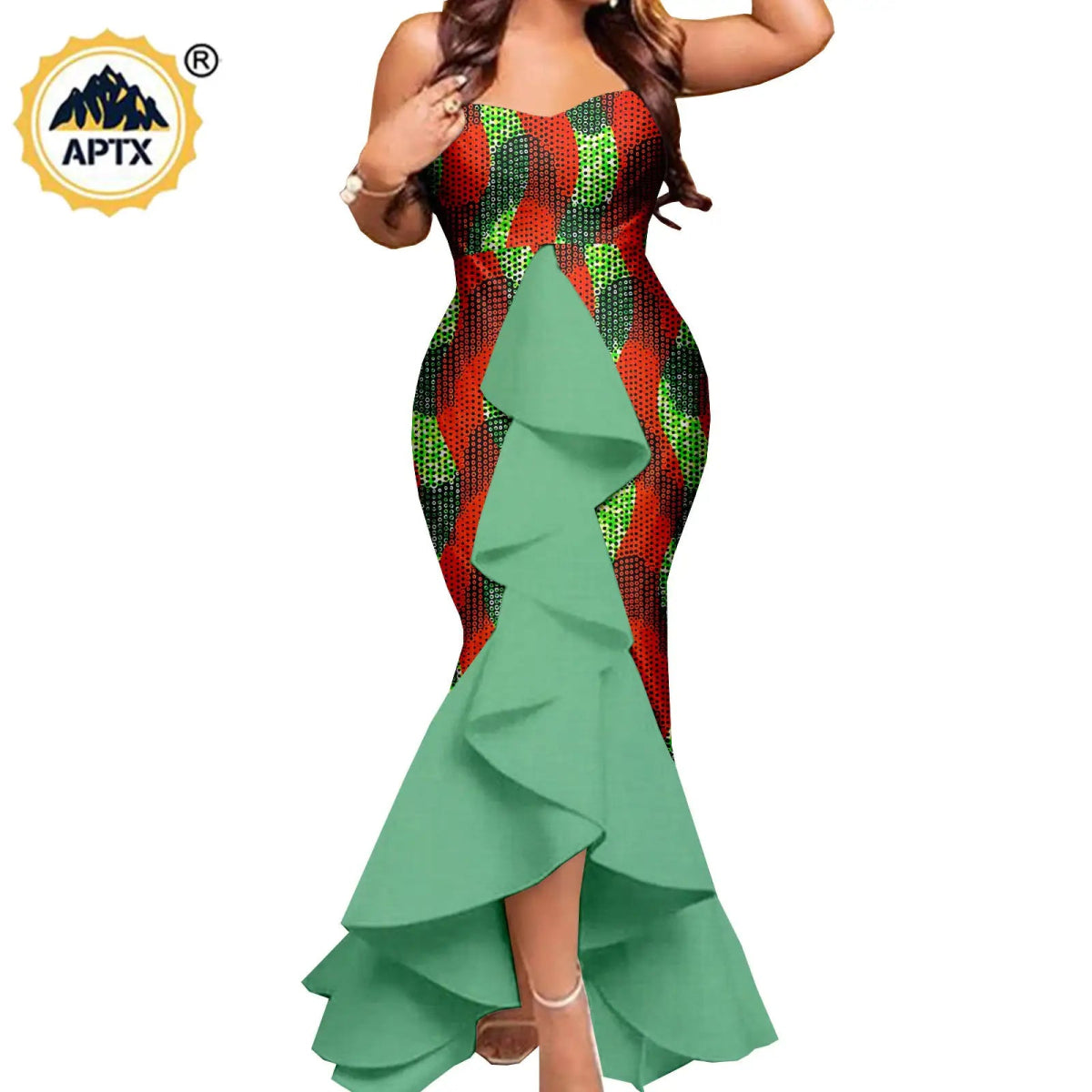 Dashiki African Couple Wedding Set – Women’s Mermaid Dress & Matching Men’s Bazin Riche Shirt and Pants - Free Delivery