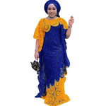 Dashiki African Maxi Dress for Women, Lace Ankara Plus Size Long Evening Party Gown - Free Delivery Worldwide only at Flexi Africa