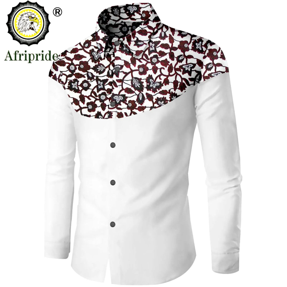 Dashiki African Men’s Long Sleeve Shirt – Ankara Print Single - Breasted Dress Shirt - Free Delivery Worldwide only at Flexi Africa