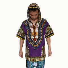 Dashiki-Inspired Hoodies: Relaxed Fit, Authentic African Dashiki Fabric, 100% Cotton, Unisex Fashion Kimono Hooded Attire