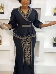 Effortlessly Chic: 2PC Dashiki African Skirt and Top Set for Women, Perfect for Weddings and Parties - Free Delivery Worldwide only at Flexi Africa