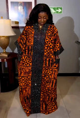Elegant Abayas: Luxurious African Muslim Fashion Dresses for Weddings, Parties, and Celebrations - Boubou Robes Exuding Style - Flexi Africa - Flexi Africa offers Free Delivery Worldwide - Vibrant African traditional clothing showcasing bold prints and intricate designs