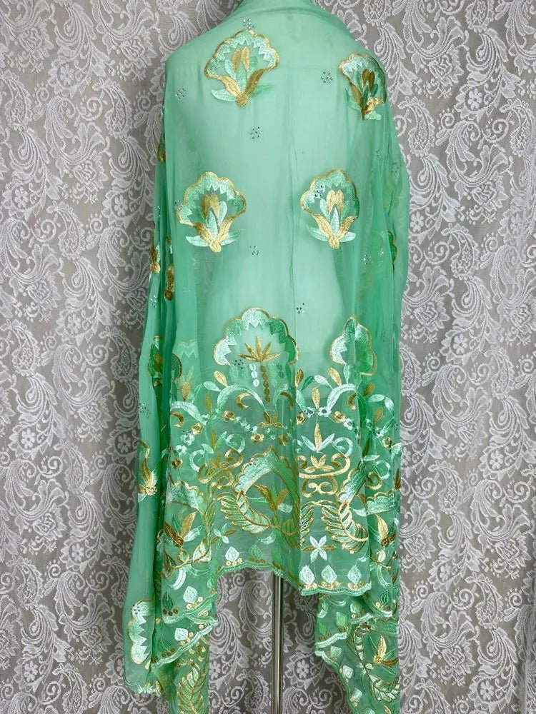 Elegant African Chiffon Hijab for Women – Embroidered Pashmina Shawl Headscarf - Free Delivery Worldwide only at Flexi Africa
