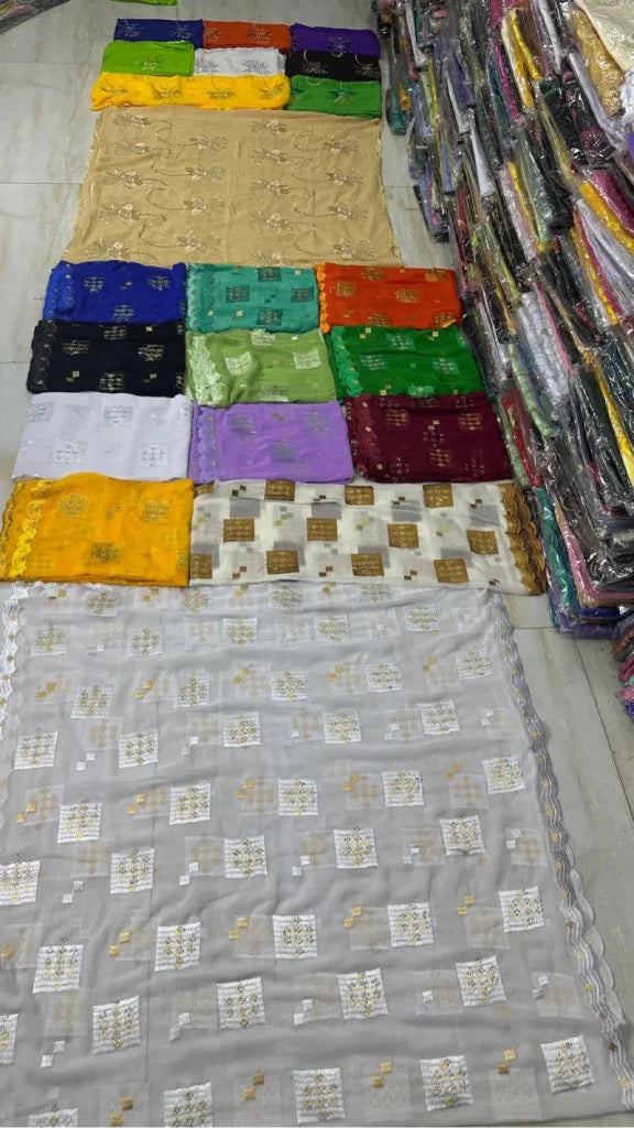 Elegant African Chiffon Hijab for Women – Embroidered Pashmina Shawl Headscarf - Free Delivery Worldwide only at Flexi Africa