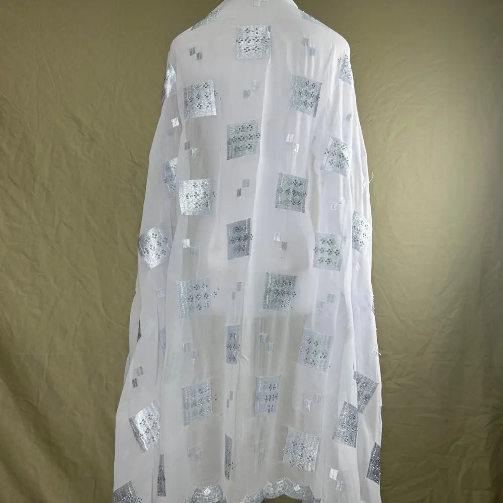 Elegant African Chiffon Hijab for Women – Embroidered Pashmina Shawl Headscarf - Free Delivery Worldwide only at Flexi Africa