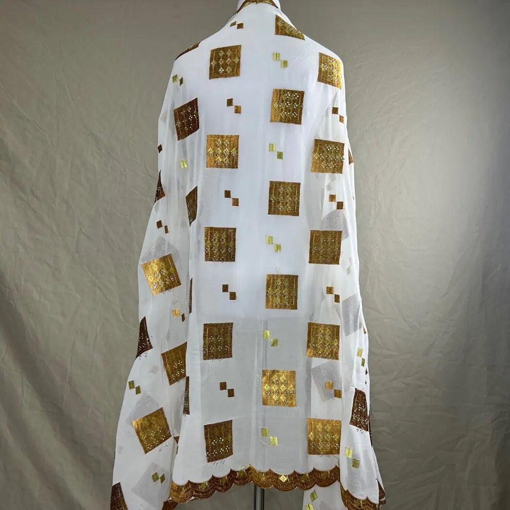 Elegant African Chiffon Hijab for Women – Embroidered Pashmina Shawl Headscarf - Free Delivery Worldwide only at Flexi Africa