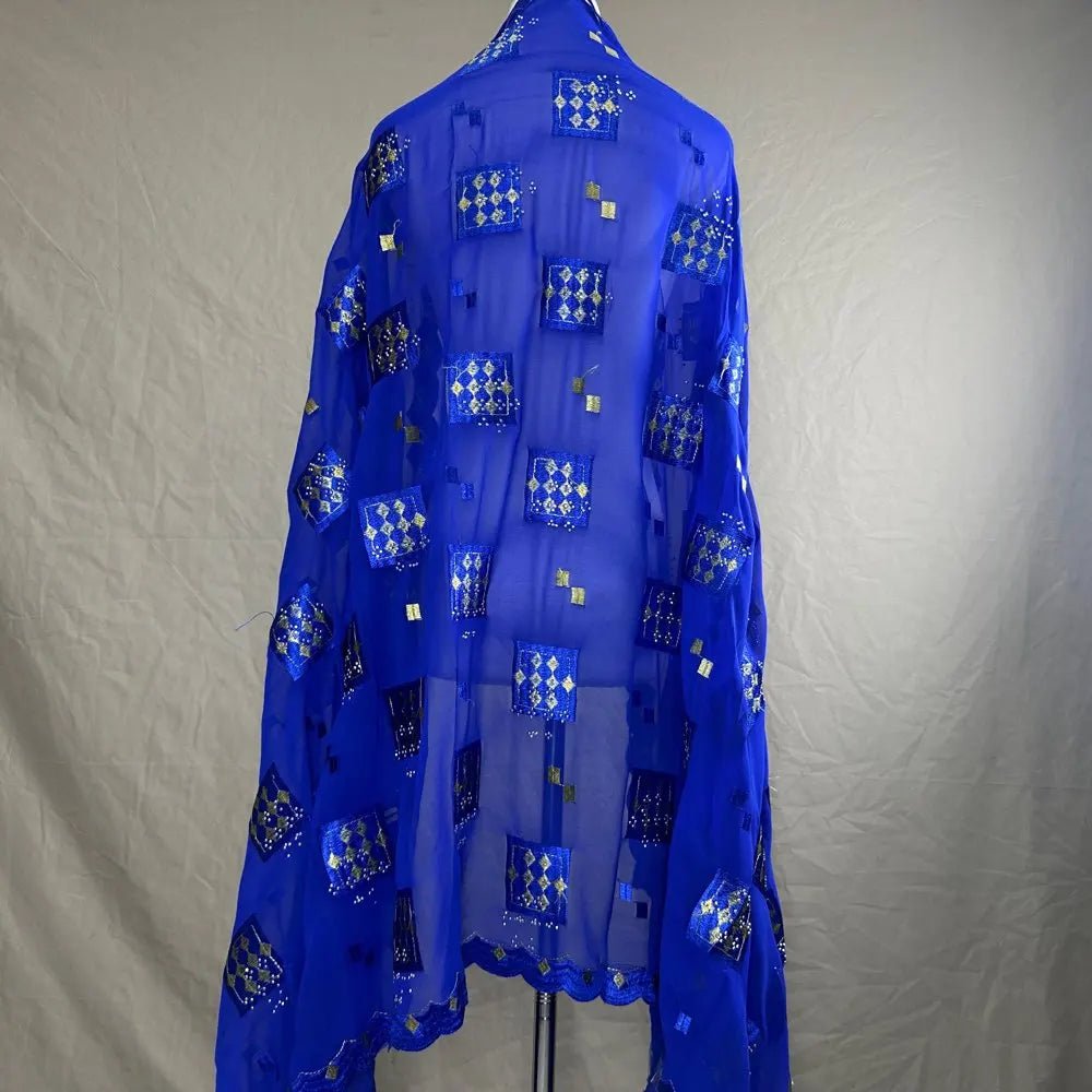 Elegant African Chiffon Hijab for Women – Embroidered Pashmina Shawl Headscarf - Free Delivery Worldwide only at Flexi Africa