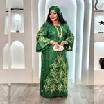 Elegant African Embroidered Abaya for Women – Plus Size Church & Formal Dress - Free Delivery Worldwide only at Flexi Africa