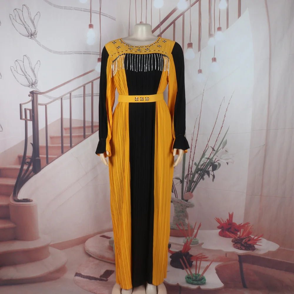 Elegant African Evening Gown for Women – Luxury Rhinestone Party Dress - Free Delivery Worldwide only at Flexi Africa