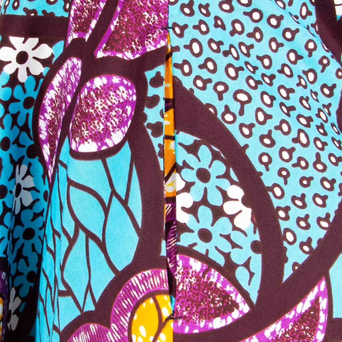 Elegant African Midi Dress – High - Waist Ankara Fashion Wear with Short Sleeves - Free Delivery Worldwide only at Flexi Africa