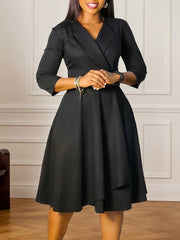 Elegant African Style Dress – High Waist Skirt with Matching Belt - Free Delivery Worldwide only at Flexi Africa