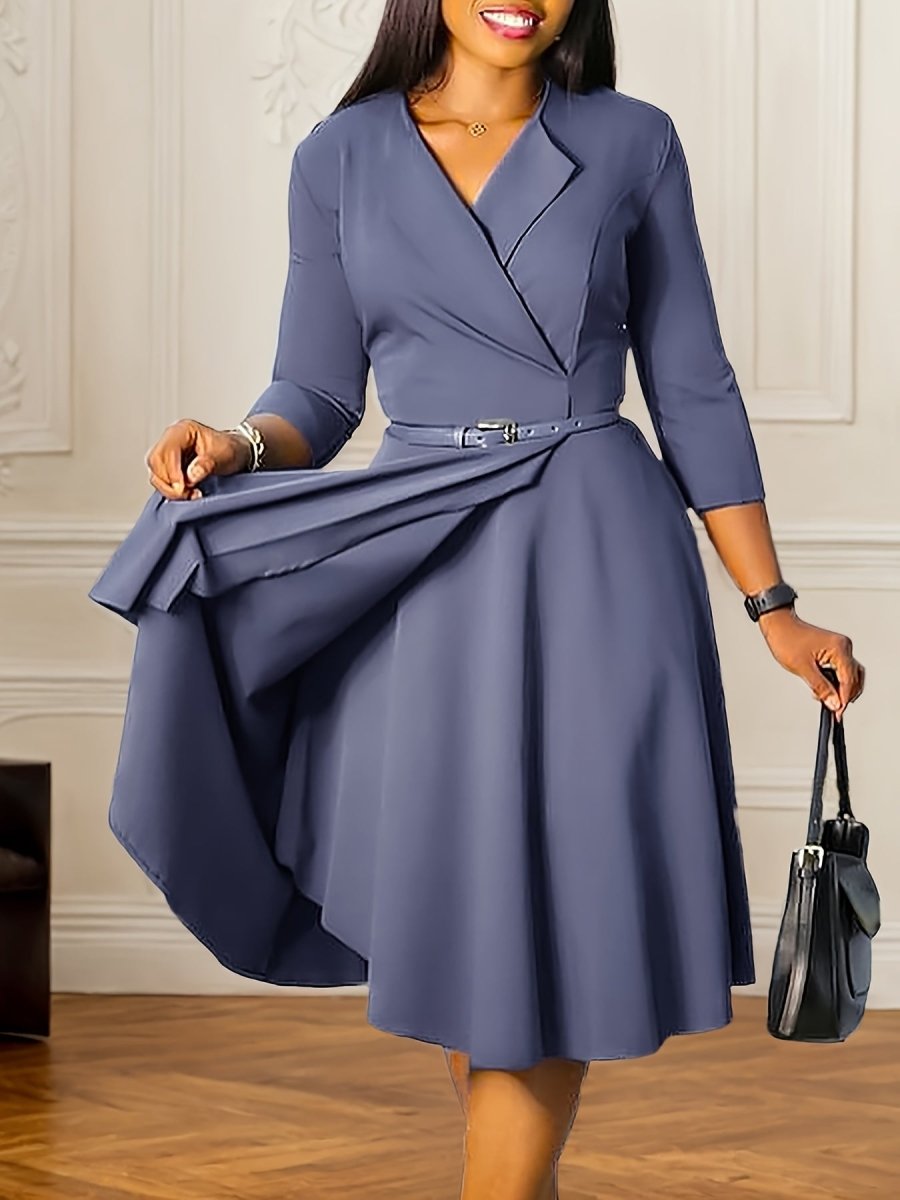 Elegant African Style Dress – High Waist Skirt with Matching Belt - Free Delivery Worldwide only at Flexi Africa