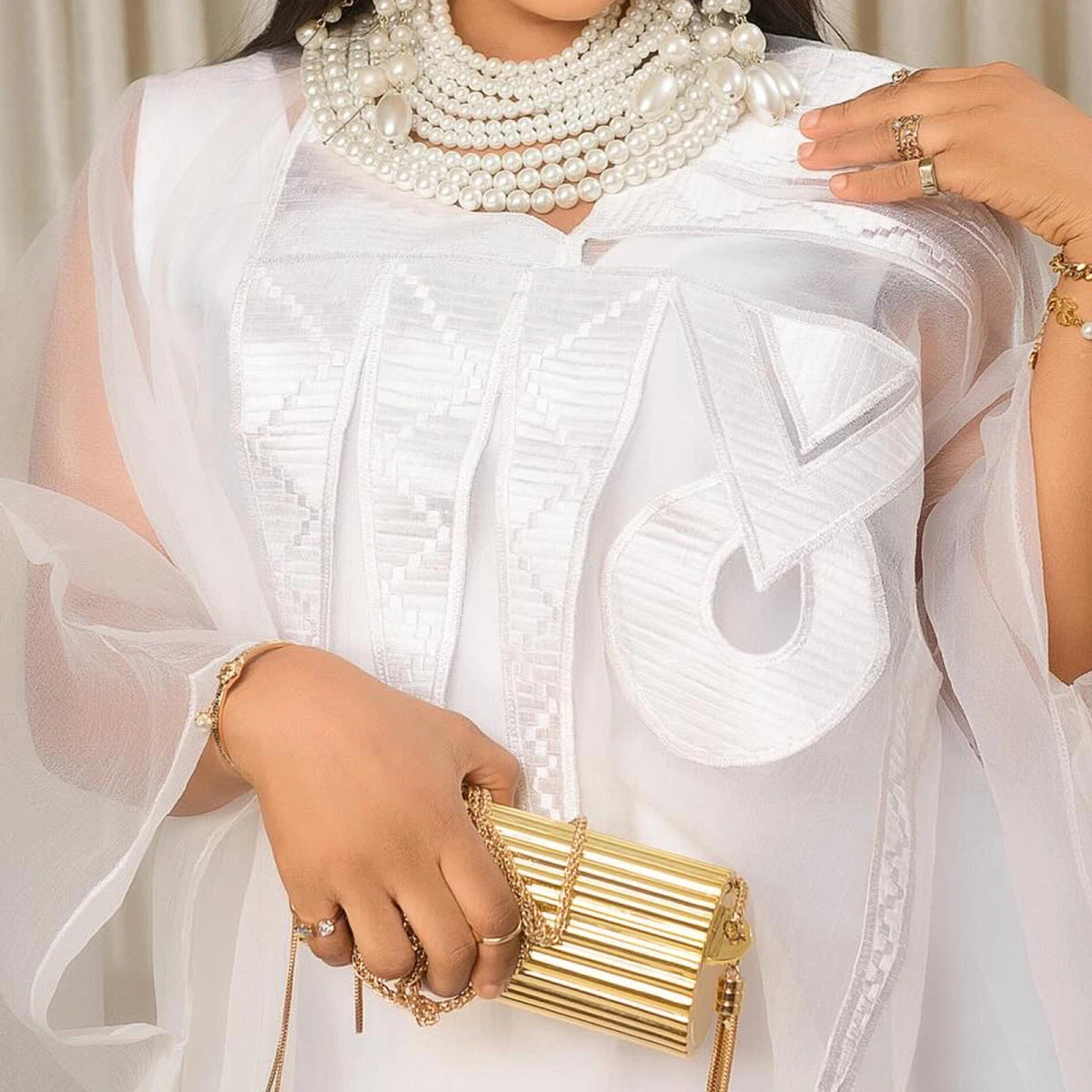 Buy Elegant African White Dress with Embroidery | Plus Size Women's Party & Church Attire for only $40.85 at Flexi Africa!