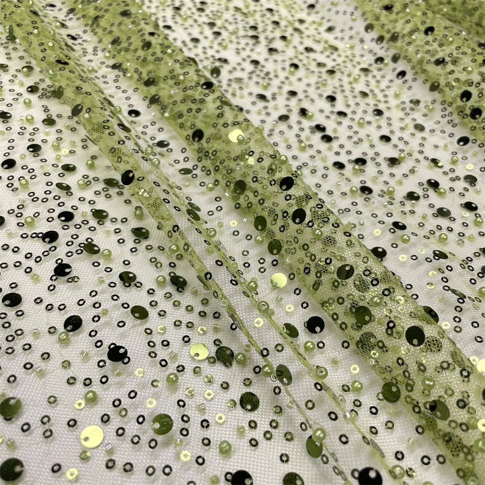 Elegant Lace Fabric – French Tulle Net with Sequins for Bridal and Special Gowns - Free Worldwide only at Flexi Africa