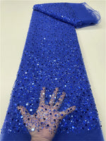 Elegant Lace Fabric – French Tulle Net with Sequins for Bridal and Special Gowns - Free Worldwide only at Flexi Africa