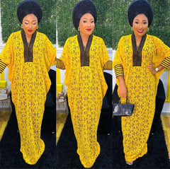 Elegant Plus - Size African Dress for Women – Traditional Dashiki Lace Boubou Gown for Weddings and Occasions (Maxi Dress) - Free Delivery Worldwide only at Flexi Africa